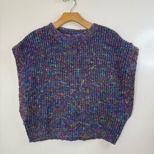 Toppers 80’s 90’s vintage purple confetti sweater vest sleeveless sweater L